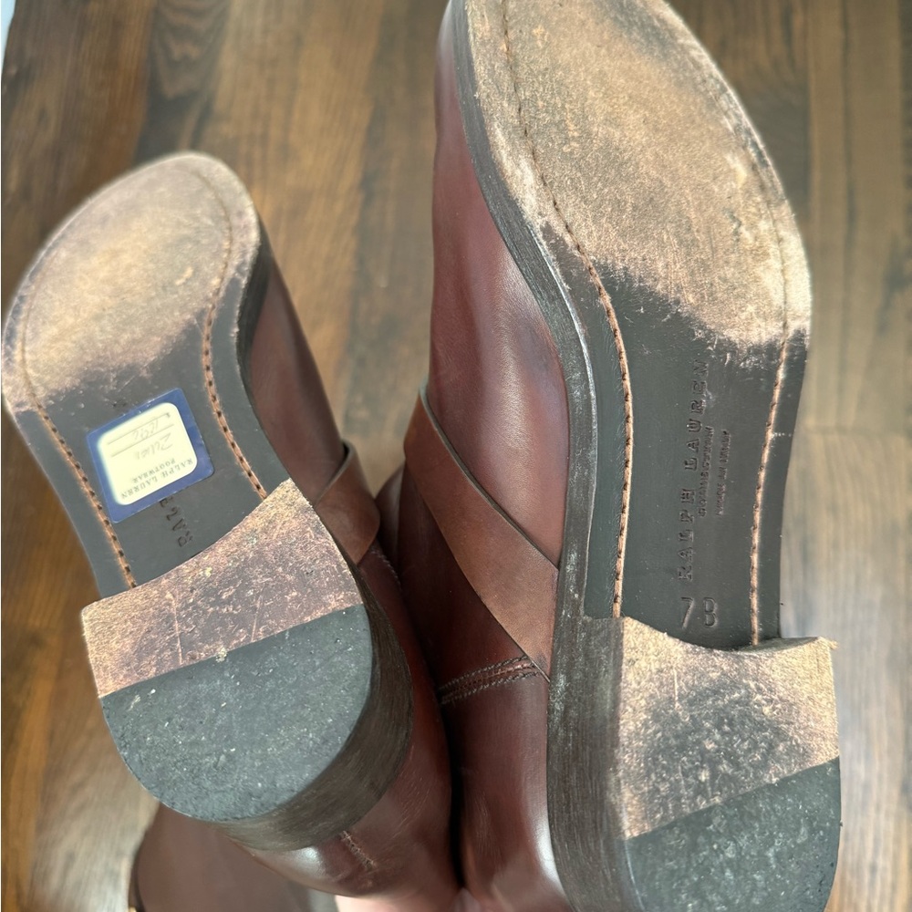 Ralph Lauren Purple Label Zuri Brown Leather Riding Boots size 7 - Picture 6 of 7